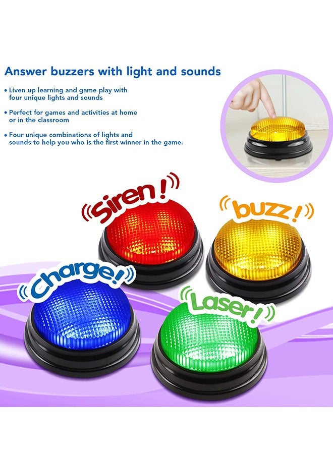 Bukela 4 Pack Games Show Buzzers Answer Buzzers for Classroom Interactive Game Buzzer Great for Trivia Games and Family Games for Kids Ages 4-10 - Image 5